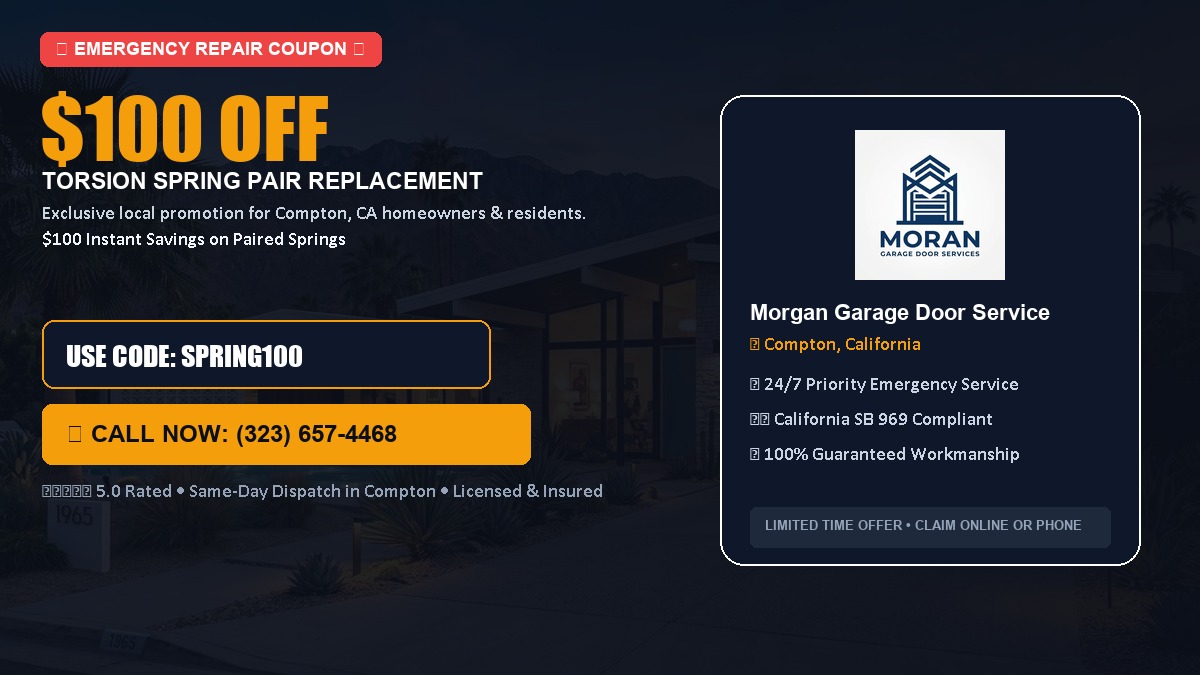 $100 OFF Heavy-Duty Torsion Spring Pair Replacement in Compton, CA